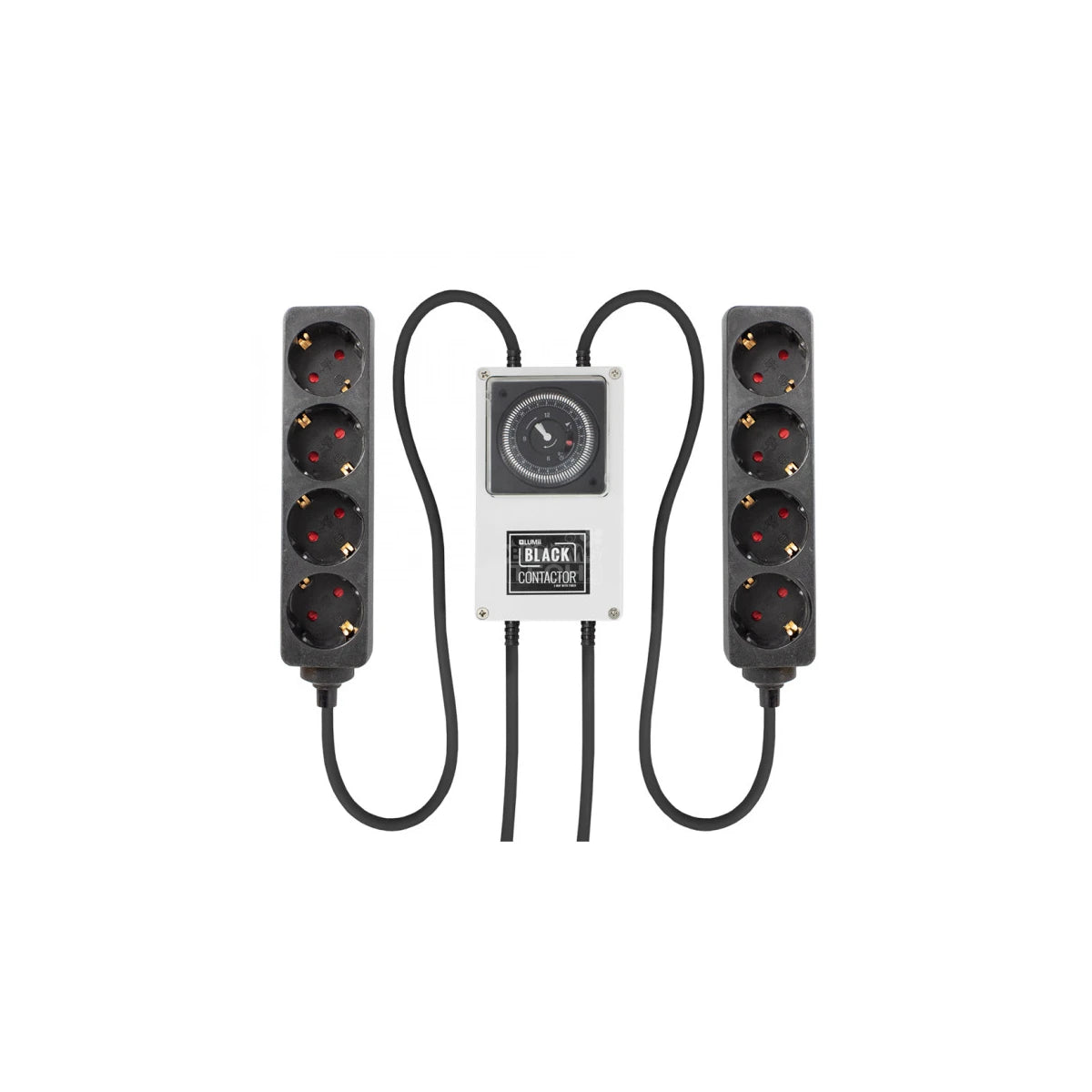 Lumii Black Zeitschaltuhr mit Relais 8Way 2x 1,8kW